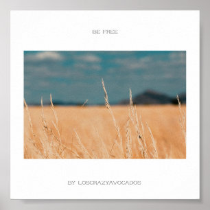 Soyez Libre Savannah Herbe Dorée Afrique Affiche