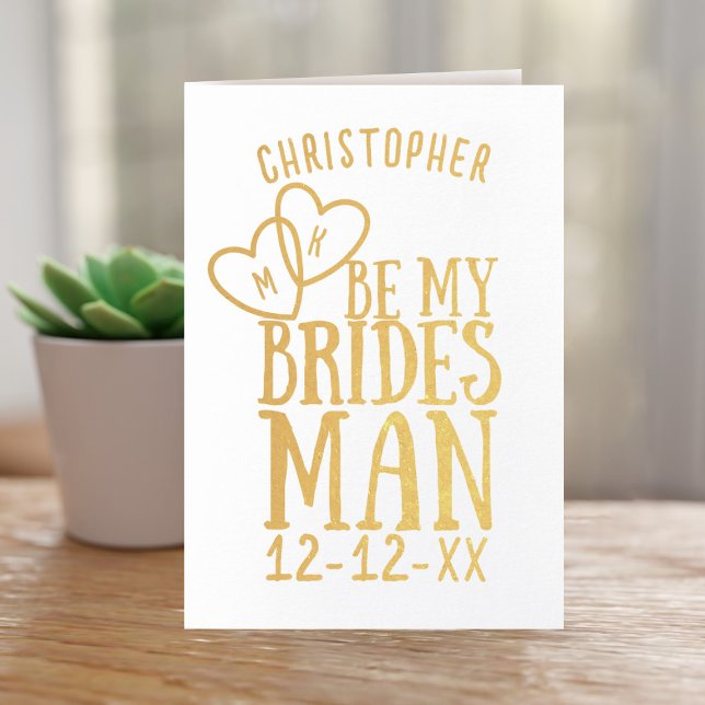 Soyez ma carte de proposition de Mariage Bridesman (A fun foil card for your Bridesman. Just add his name and your wedding date and a message inside)