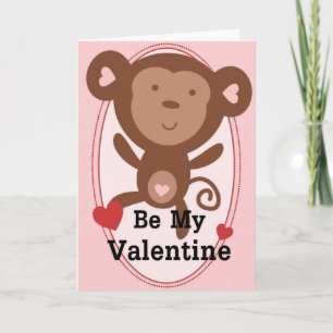 Soyez ma carte de voeux Valentine Little Monkey