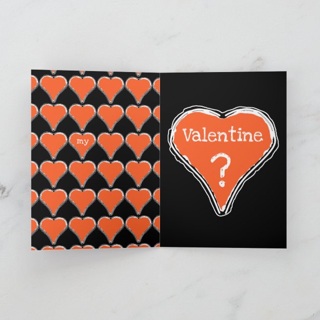 Soyez ma carte élégante Valentine avec coeur rouge (Intérieur)