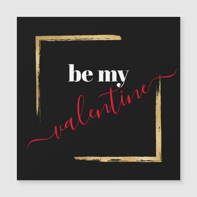 Soyez Ma Carte Magnétique Valentine Black Modern (Devant)