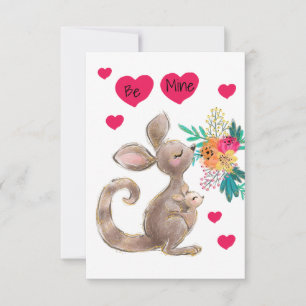 Soyez ma maman et bébé Kangaroo Carte Valentine po