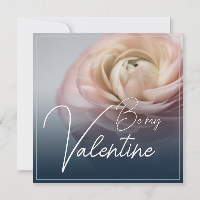 Soyez ma Saint-Valentin avec une grande rose rose (Devant)