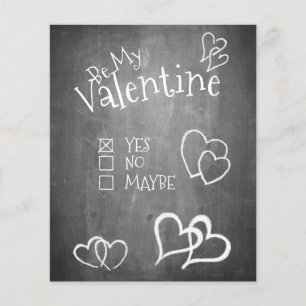 Soyez ma Saint Valentin sur un tableau à craie