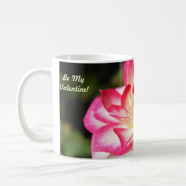 Soyez ma Saint-Valentin ! Tasse à café Mug Rose Fl (Gauche)