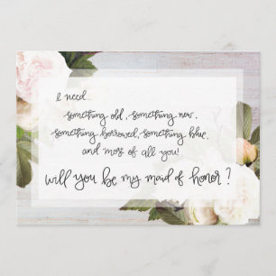 Soyez ma servante d'honneur   Carte de demande pou