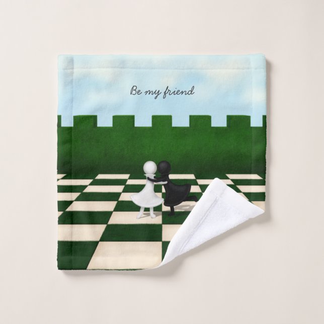 "Soyez mon ami" Échecs d'amitié interraciale (Gant de toilette)