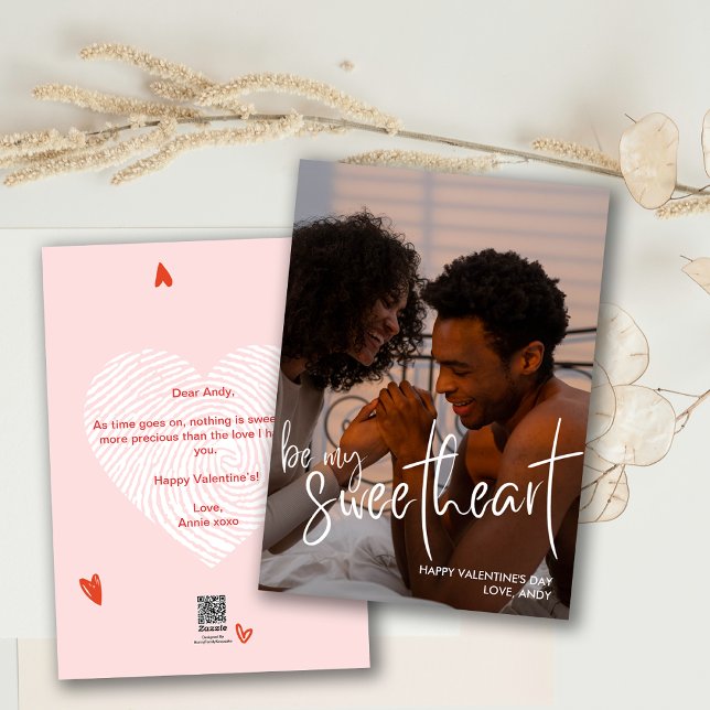 Soyez mon amour Script Valentine Carte photo (Be My Sweetheart Script Valentine Photo Card)