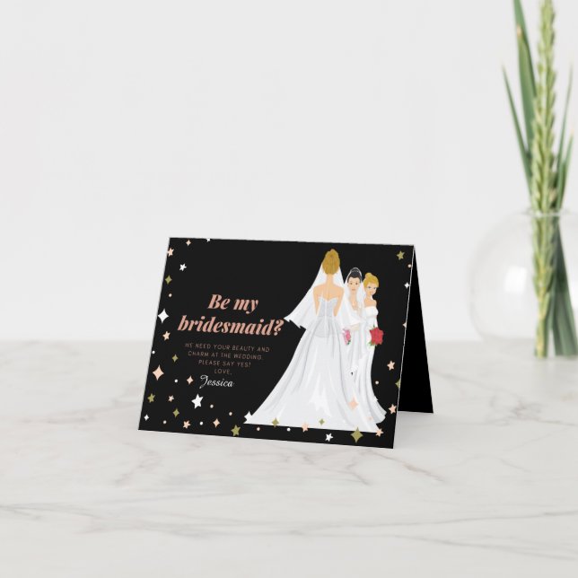 "SOYEZ MON BRIDESMAID" CARTES Salutation Mariage (Devant)
