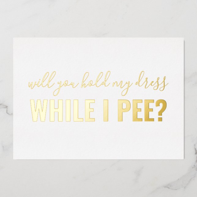 Soyez Mon Épouse Drôle Photo Foil Invitation (Recto)