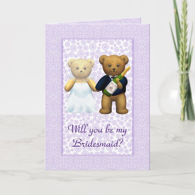 Soyez mon invitation lilas de couples d'ours de (Devant)
