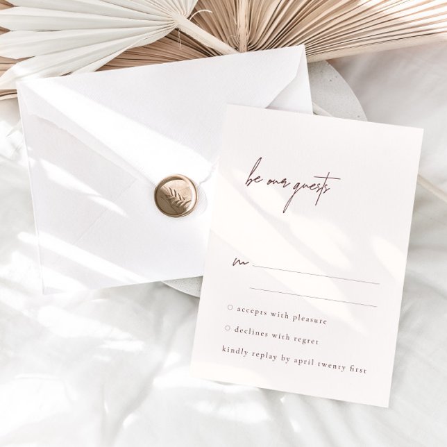Soyez nos invités Blush Minimale carte RSVP (Créateur téléchargé)