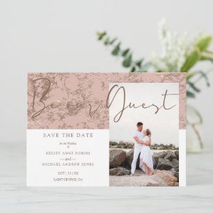 Soyez Notre Invité Photo Couple Modern Rose Gold