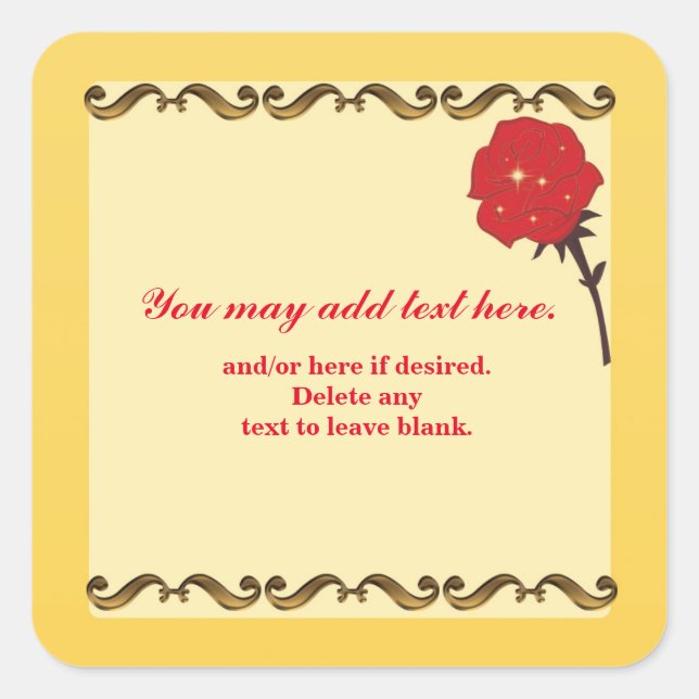 Soyez notre invité Red Rose Anniversaire Sticker (Devant)