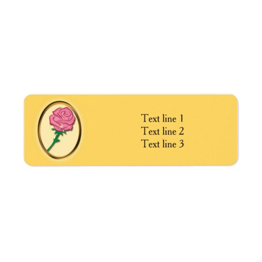 Soyez notre partie élégante de jaune de rose de étiquette d'adresse retour