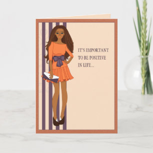 Soyez Positif Carte D'Anniversaire Mignonne Pour A