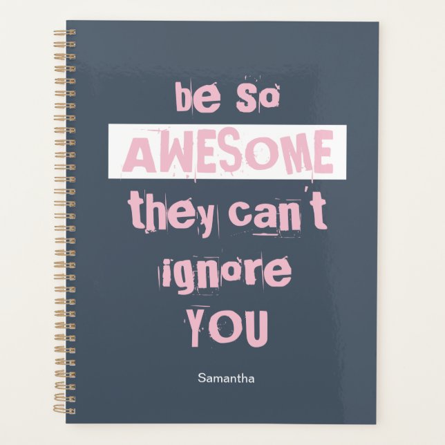 Soyez si génial Planificateur rose bleu| Motivatio (Devant)