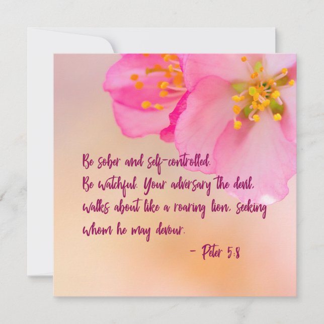 Soyez Sobre Et Autocontrôlé Chrétien Floral (Devant)