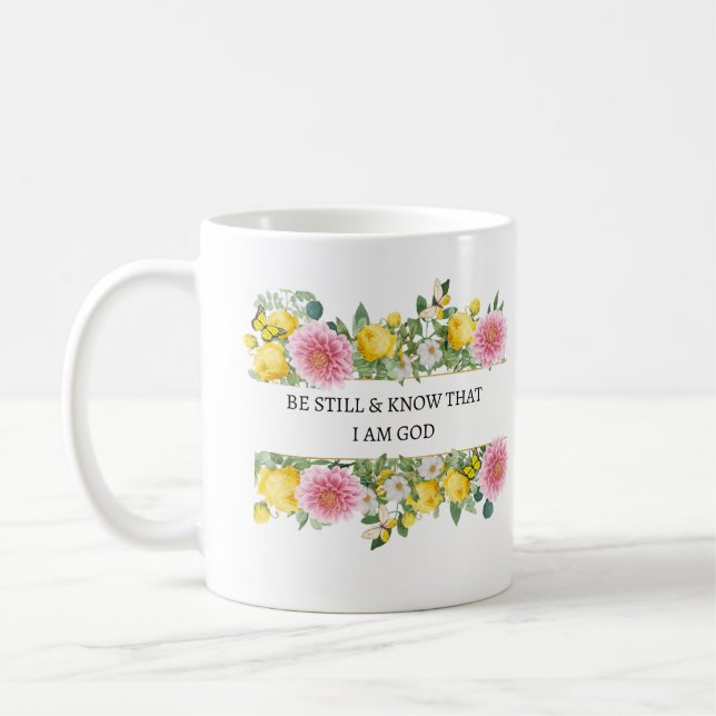 Soyez toujours et sachez que je suis Dieu Mug (Gauche)