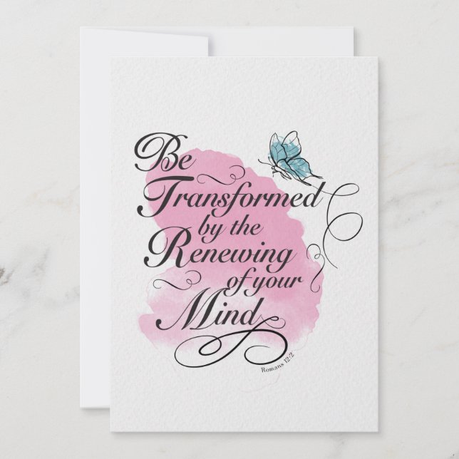 Soyez transformés et renouvelés - Romains 12 : 2 (Devant)