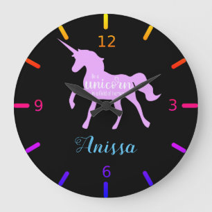 Soyez une horloge murale Carré Unicorne