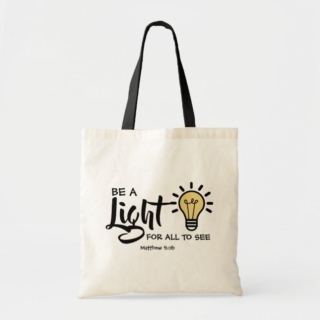 Soyez une lumière Matthieu 5:16 Sac fourre-tout (Devant)