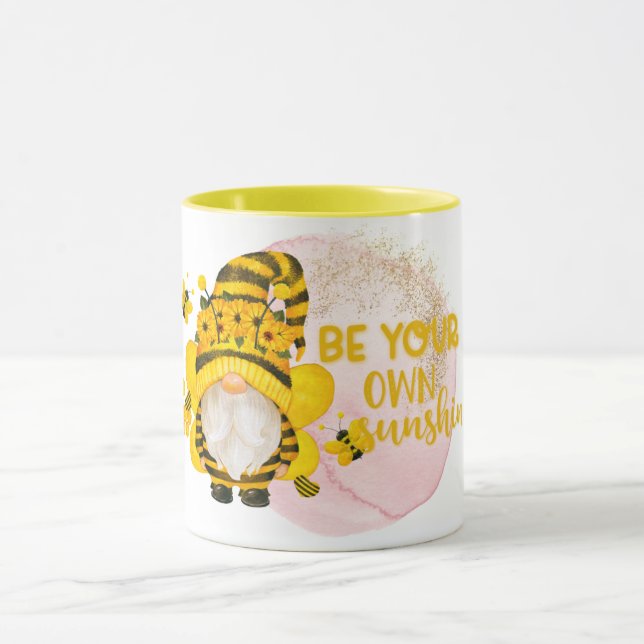 Soyez votre propre Sunshine Bee Gnome Mug (Centre)