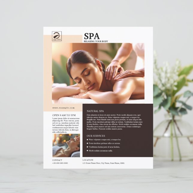 Spa and Beauty Care Service Flyer Template (Debout devant)