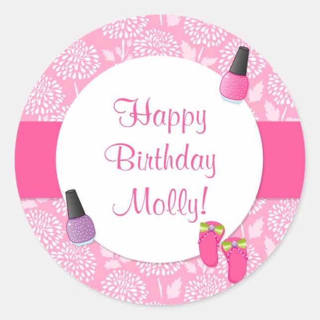 Spa Anniversaire Fête Favoriser Sticker (Devant)