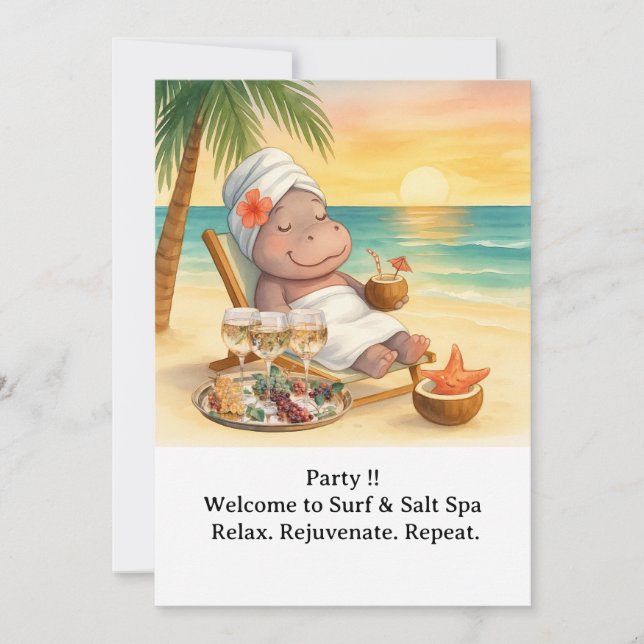 Spa au bord de la plage avec invitation Hippo (Devant)