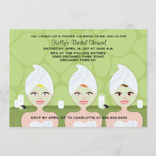 SPA BRIDAL DOUCHE INVITATION Green Giraffe Imprime