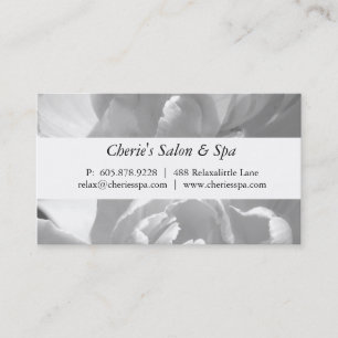 Spa - carte de visite de fleur blanche de salon