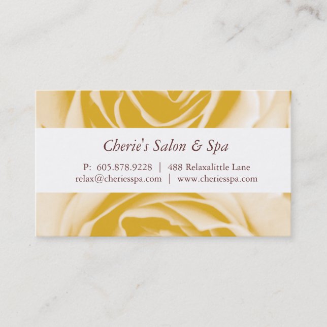 Spa - carte de visite de rose jaune de salon (Devant)