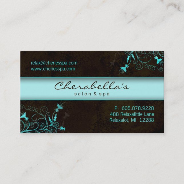 Spa - carte de visite élégant de turquoise de (Devant)