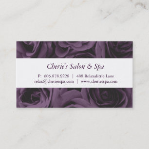 Spa - carte de visite pourpre de roses de salon