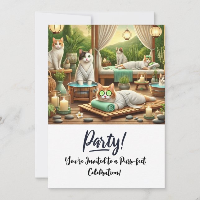 SPA Chat Anniversaire Carte d'invitation (Devant)