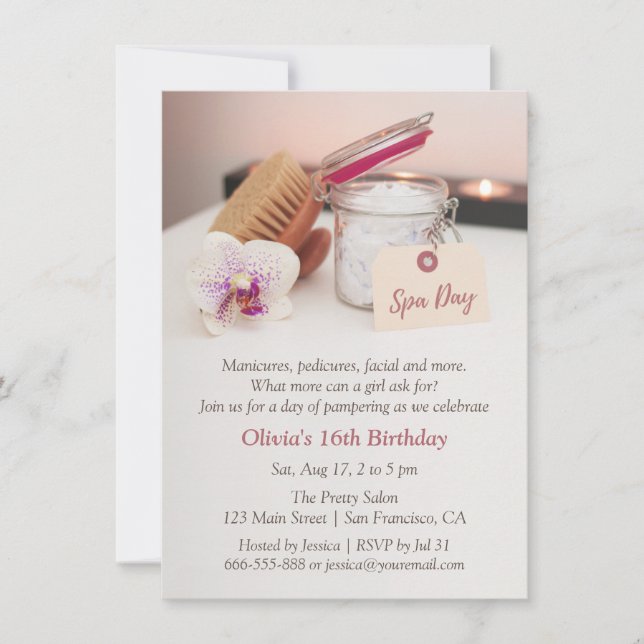 Spa Day Girls Anniversaire Fête Invitations (Devant)