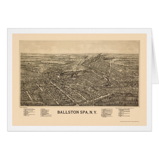 Spa de Ballston, carte panoramique de NY - 1890 (Devant horizontal)