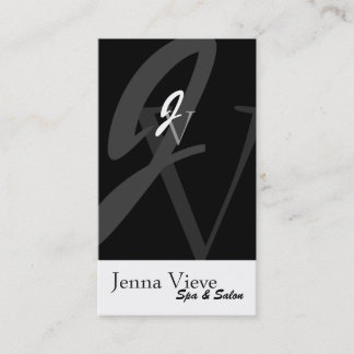 Spa et salon Carte de visite Monogramme noir et bl