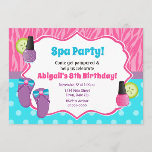 Spa fête Anniversaire Invitation Pamper Party