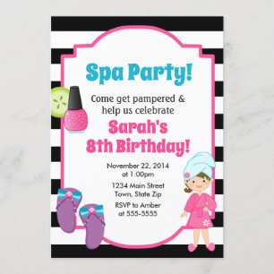 Spa fête Anniversaire Invitation Pamper Party