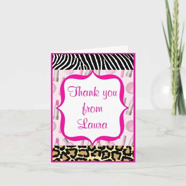 Spa Glamor Girl Anniversaire Merci Note Card (Devant)