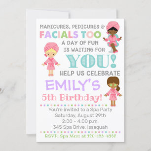 Spa Invitation Anniversaire Fille Spa