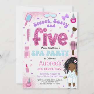 SPA, invitation d'anniversaire 5 ans pour fille, 5