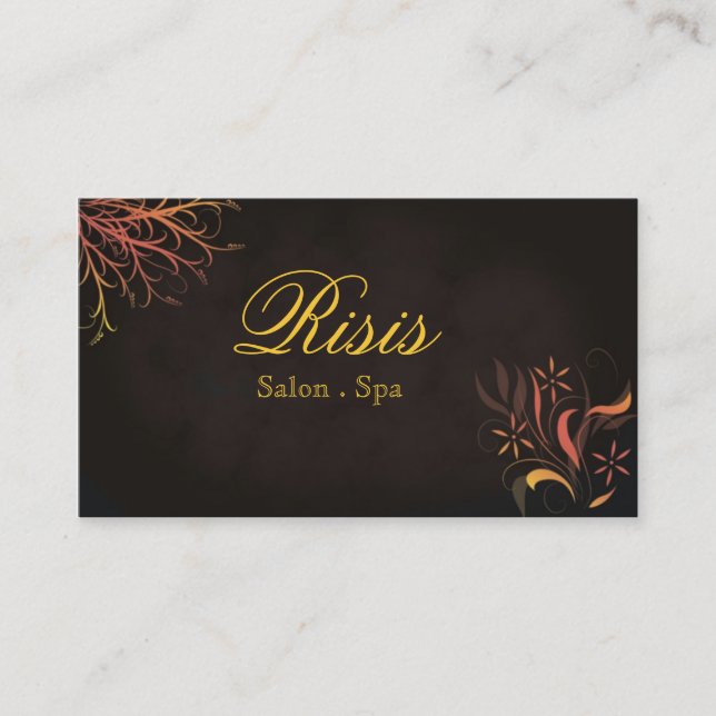 Spa jaune-orange rouge de salon de carte de visite (Devant)