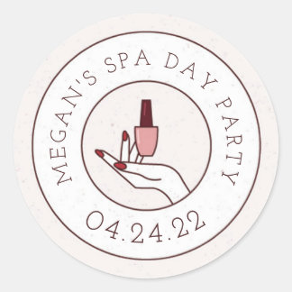 Spa Jour Anniversaire Fête Sticker rond Enveloppe