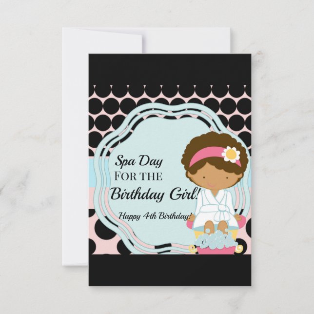 Spa Jour Anniversaire Invitation (Devant)