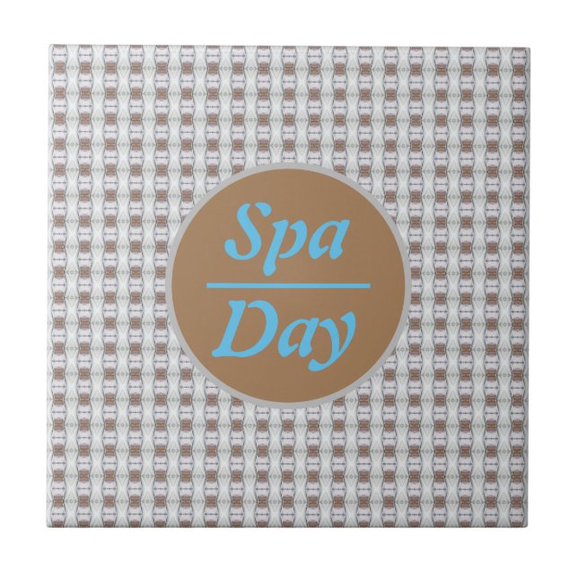 Spa Jour Tan Vertical Chaîne Bleu Carreau Diamant (Devant)