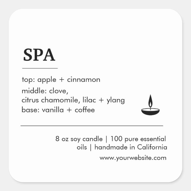 Spa noir et blanc ingrédients produits étiquette (Devant)