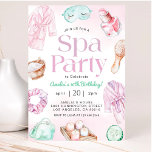 Spa Pamper Glam Party Anniversaire Invitation<br><div class="desc">Fête spa Invitation Anniversaire,  Pamper fête Anniversaire Invitation,  Jour du Spa,  Anniversaire de Glam,  Tout âge Anniversaire Invitation de fête, </div>